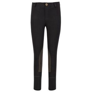 Tuff Rider Black Ribbed Low Rise Pull on Breeches with Stirrups Girls Size 14